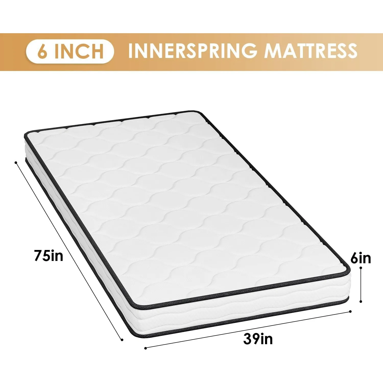 Fiberglass Free/Medium Firm Spring Mattress/Twin Size Mattress in a Box/CertiPUR-US Certified/Cool Sleep Pressure Relief 3
