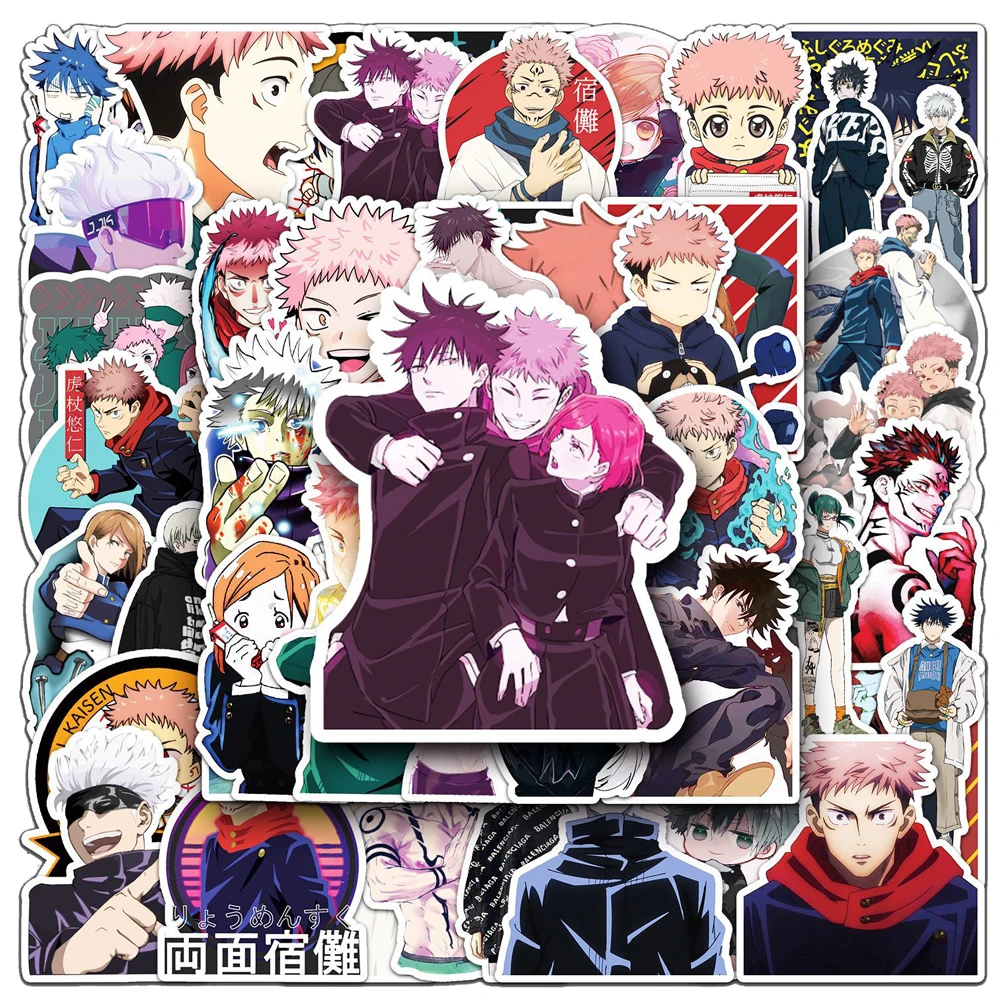 

10/30/50pcs Anime Jujutsu Kaisen Graffiti Stickers Cool Cartoon Decal for Kid Toy DIY Stationery Helmet Helmet Car Vinyl Sticker