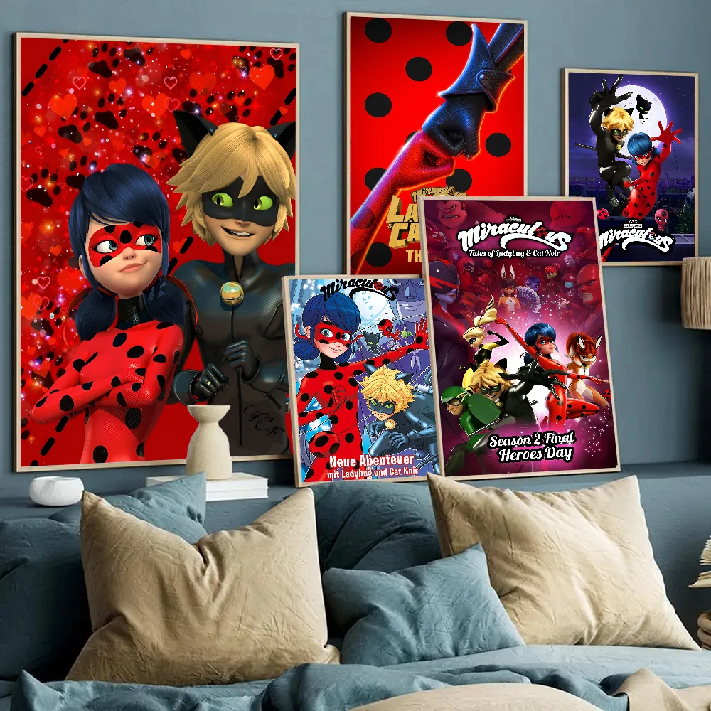 Anime Girl M Miraculous L Coccinella Poster Paper Print Home Soggiorno Camera Da Letto Ingresso Bar Cafe Art Painting Decoration