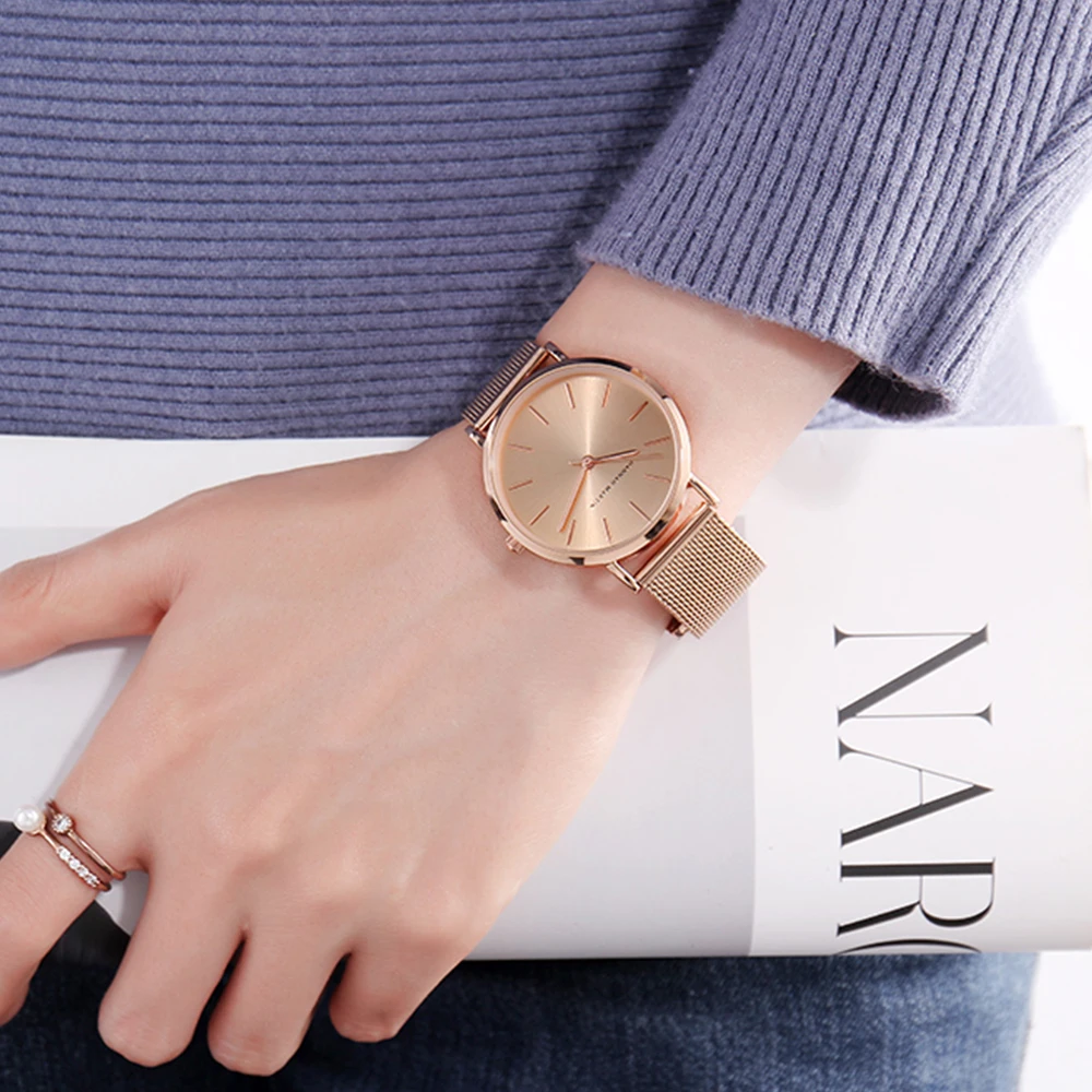 Drop Shipping A++++ Quality Stainless Steel Band Japan Quartz Movement Waterproof Women Full Rose Gold Ladies Luxury Wrist Watch 5