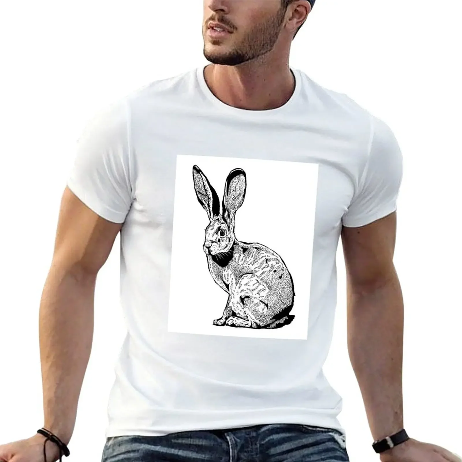 

North - Hare T-shirt hippie clothes cute tops mens graphic t-shirts