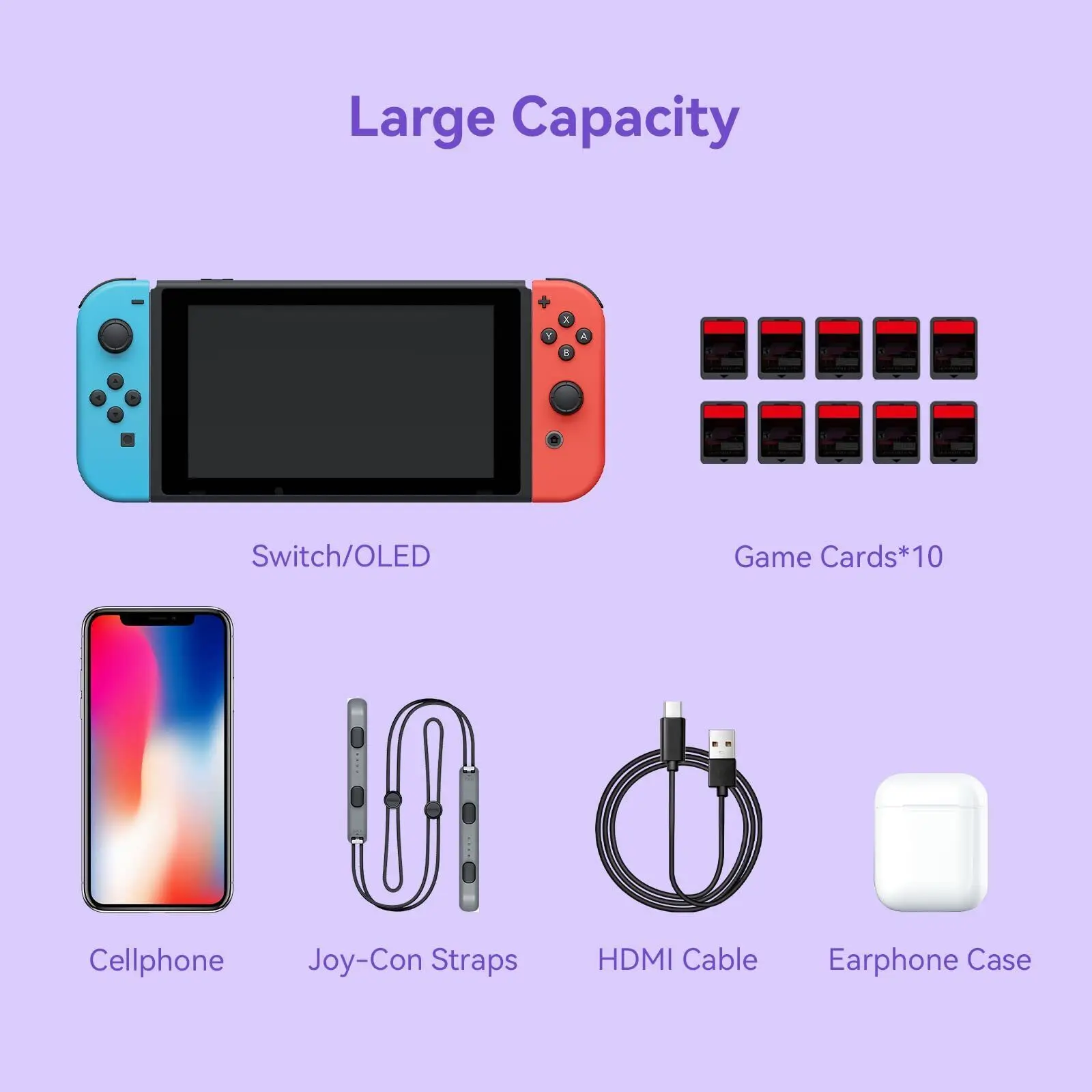 Geekshare-mala de Viagem para Nintendo Switch Máquina do Tempo Vintage Hardshell Portátil Grande Capacidade Interruptor Oled - Image 3