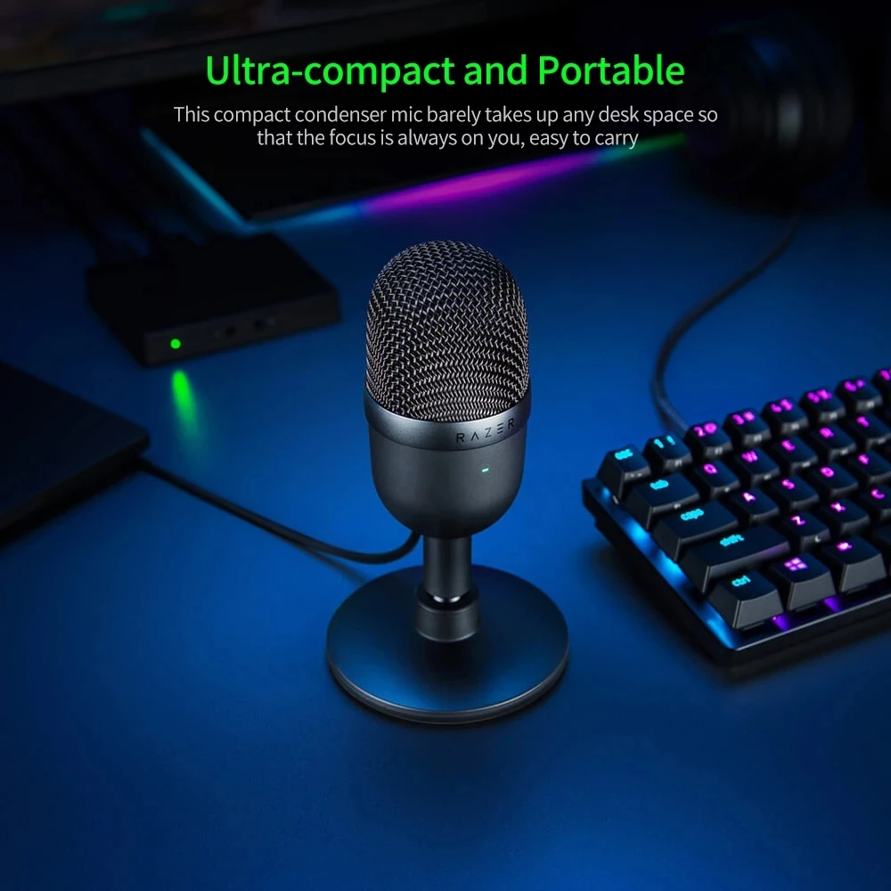 Мини-микрофон Razer Seiren ультракомпактный конденсаторный USB-микрофон для потоковой