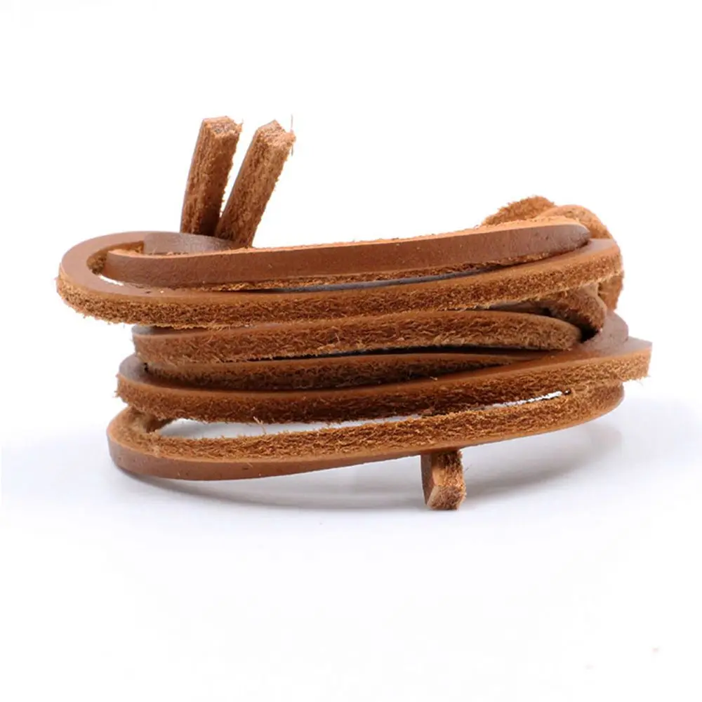 100cm Unisex Leather Boot Shoelaces - Premium Cowhide Shoe Accessories