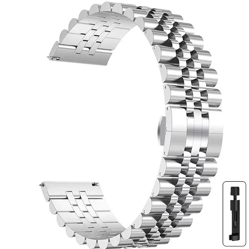 Luxury Stainless Steel Metal Watch Strap - 20mm/22mm