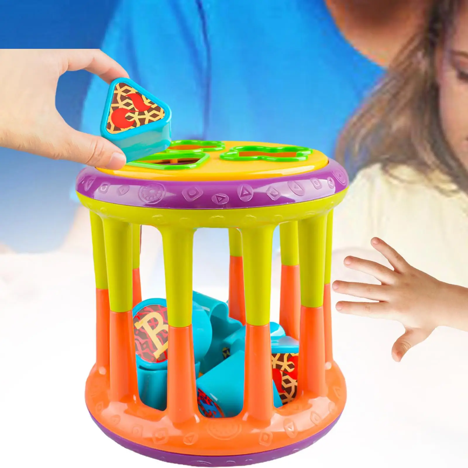 

Activity Cube Early Learning Valentines Day Gifts Multipurpose Storage Box Classic Educational Shape Sorter Sorting Stacking Toy