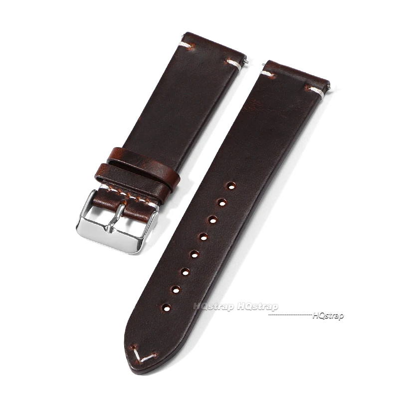 Elegant Genuine Leather Quick Release Watch Band - Unisex Versatile Strap Replacement