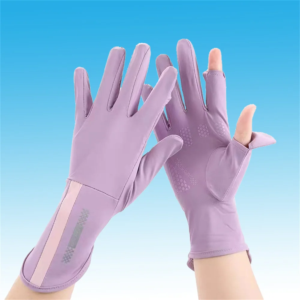 

Sunscreen Bike Gloves Expose Two Fingers UV Resistant Thin Summer Anti-skid Breathable Touch Screen