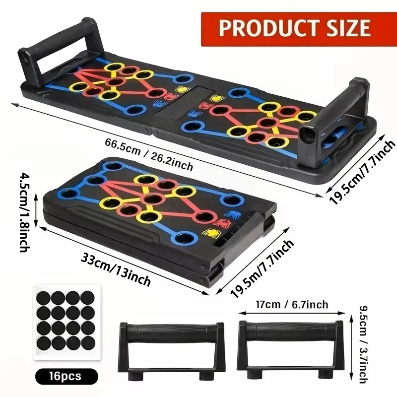 Portable Multifunctional Push-up Board Set With Handles Foldable Fitness Equipment For Chest Abdomen Arms And Back Training folding push up board push up board