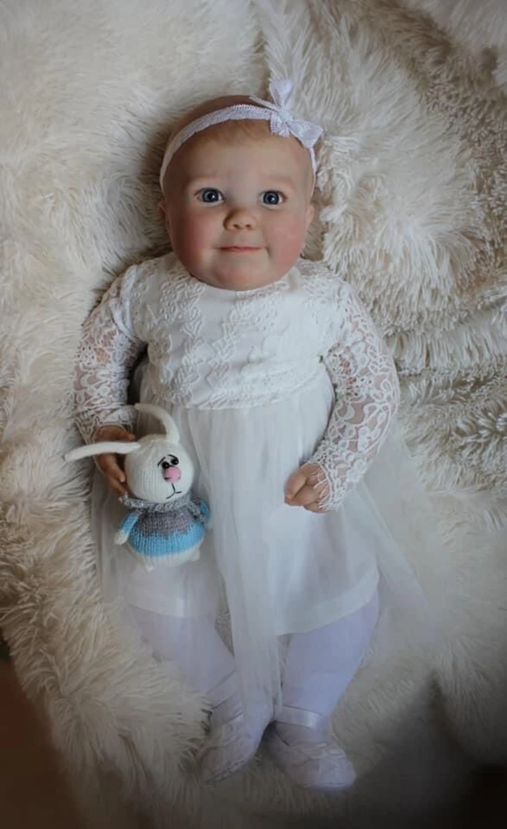 60CM Huge Reborn Toddler Baby Doll June Awake Quality Genesis Hand