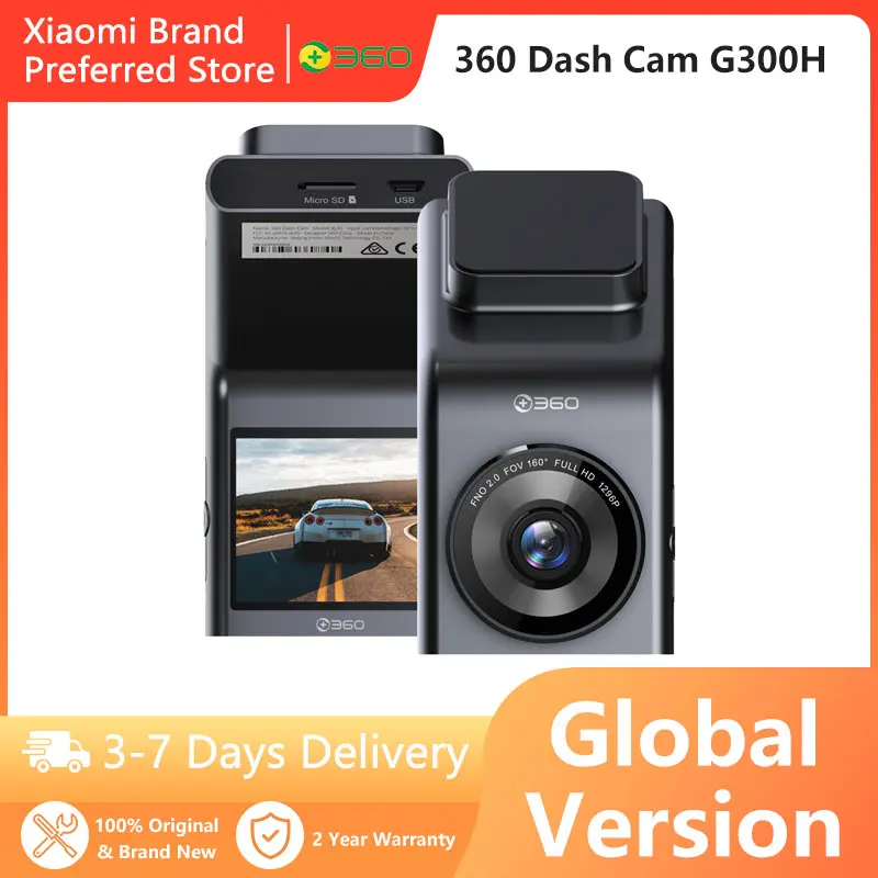 360 Dash Cam, 1296P FHD Car DashCam, 160° Wide Angle Car Camera, Color  Night Vision, Built in WiFi GPS, Support Google Map, 24hr Motion Detection