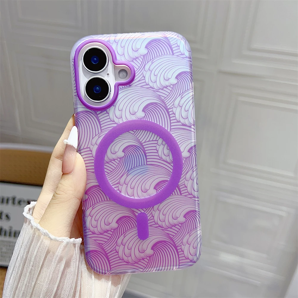 Fashion Wave Pattern For Magsafe Magnetic Wireless Charging