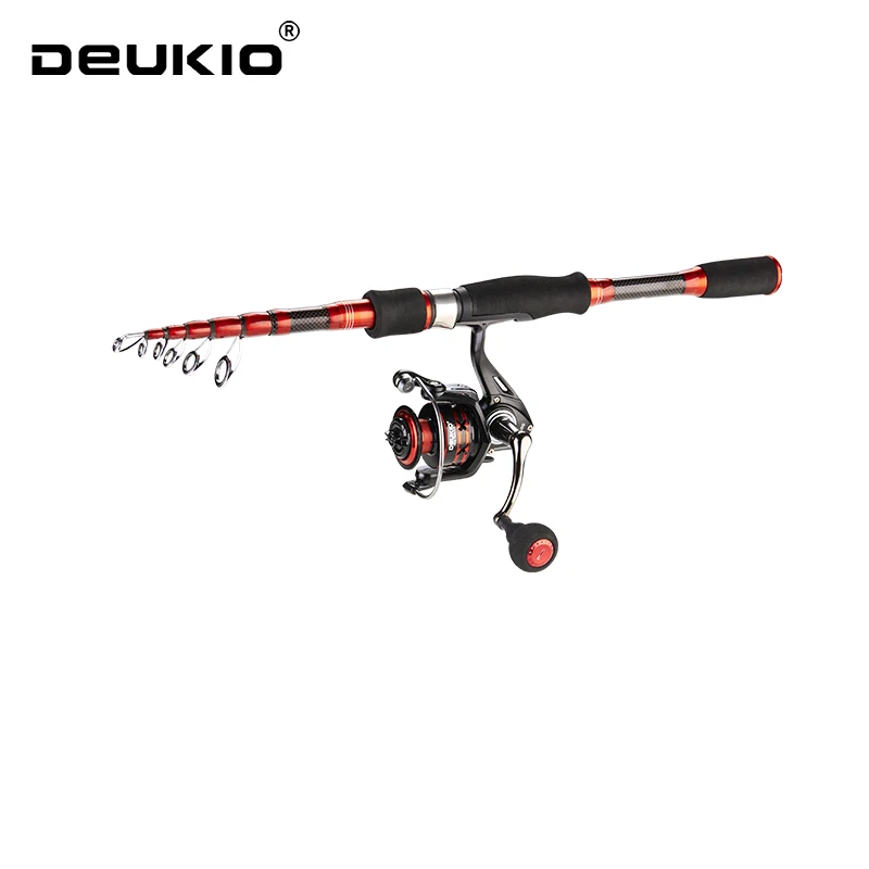 Deukio-伸縮式釣り竿,スピニングリールの組み合わせセット,高速