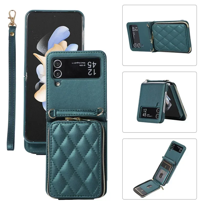Luxury Crossbody Lanyard Leather Wallet Phone Case with Wrist Rope and Flip Stand