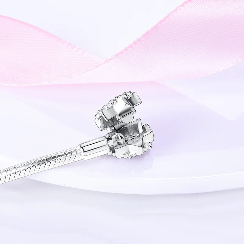 Original neues Armband aus 925er-Sterlingsilber mit Herzkette, Charm-Armband für Damen, passend für Original-Charm, DIY-Schmuckherstellung, Silber-Geschenk – Detail 11
