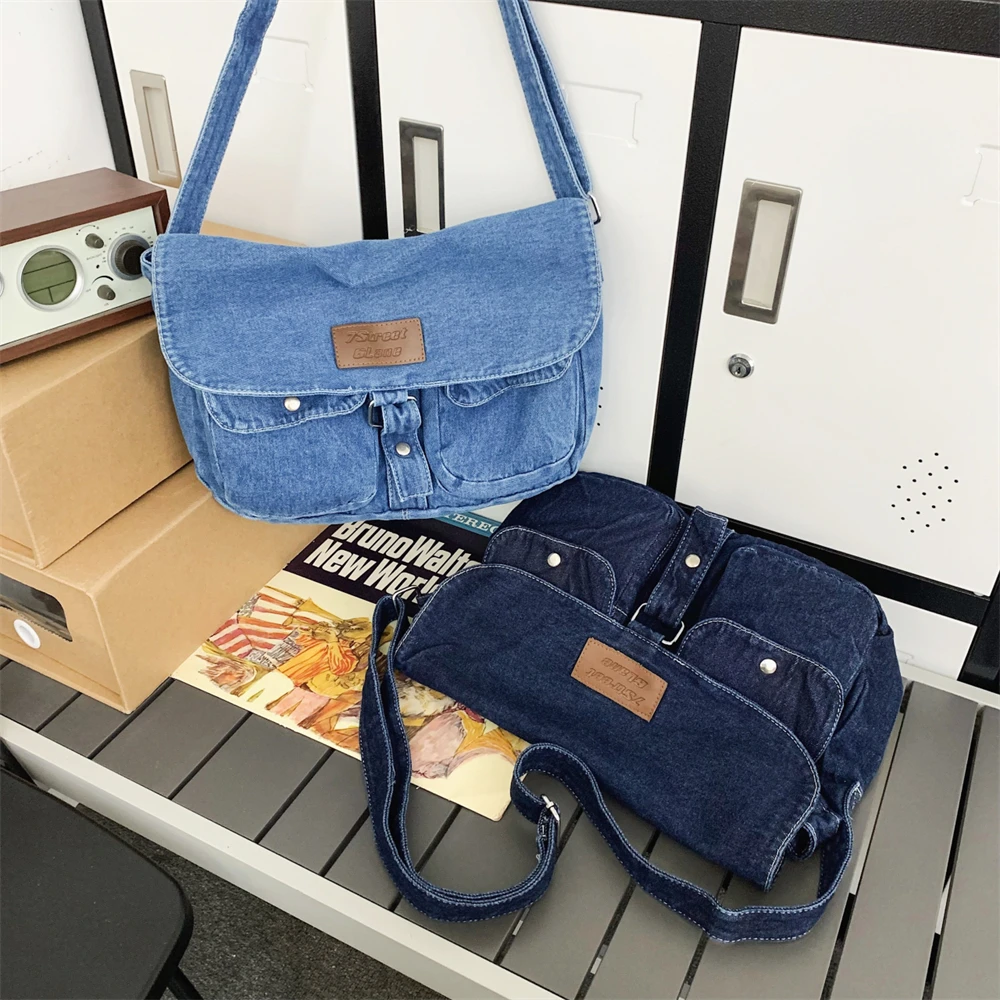 S3e9f37cdbbd4415fb845194725658afan Denim Hobo Crossbody Bags For Women, New Trends Purses And Handbags Multi Pockets Shoulder Messenger Bag Big Capacity Totes Mallzona