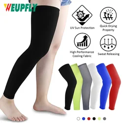 WEUPFLY 1Pcs Compression Leg Warmers Basketball Football Cycling Socks Knee Calf Sleeves UV Sun Leg Warmers Men Women