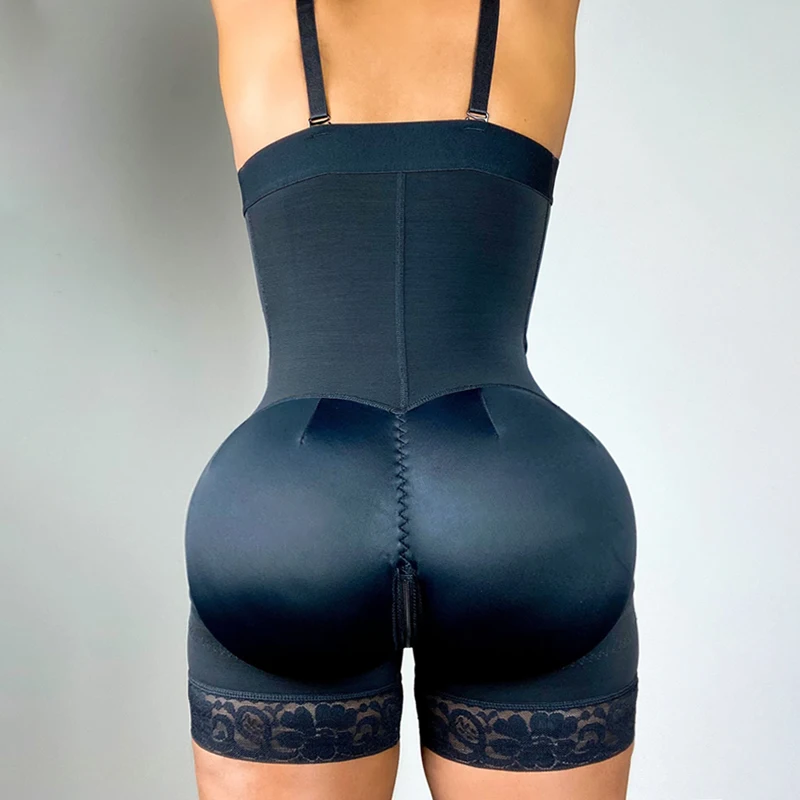 Fajas Colombianas High Compression Women's Shapewear Sexy Lingerie Bodysuit Women Lace Extra Firm Zipper Control Body Shaper