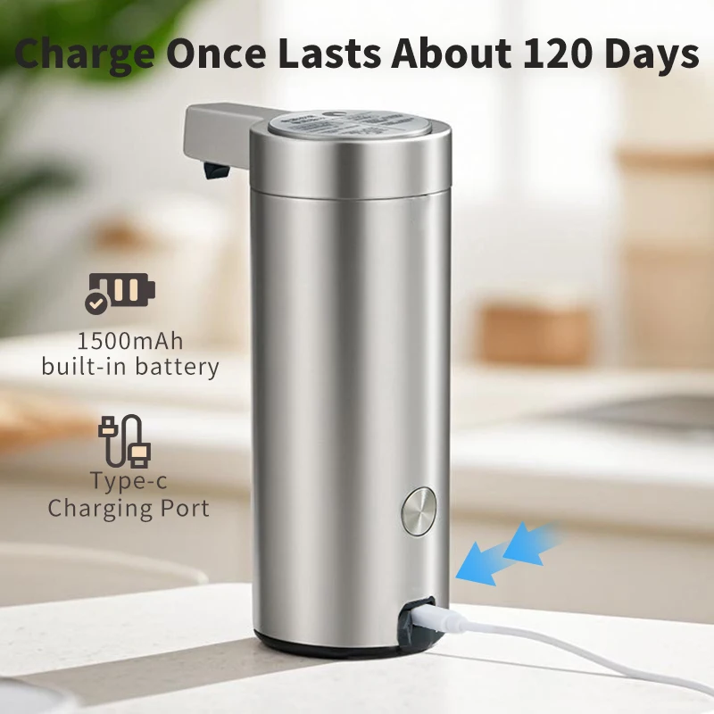 Kitchen Soap Machine Automatic Sensor Hand Sanitizer Smart Electric Body Wash Soap Dispenser 304 Stainless Steel soap dispenser hand sanitizer dispenser