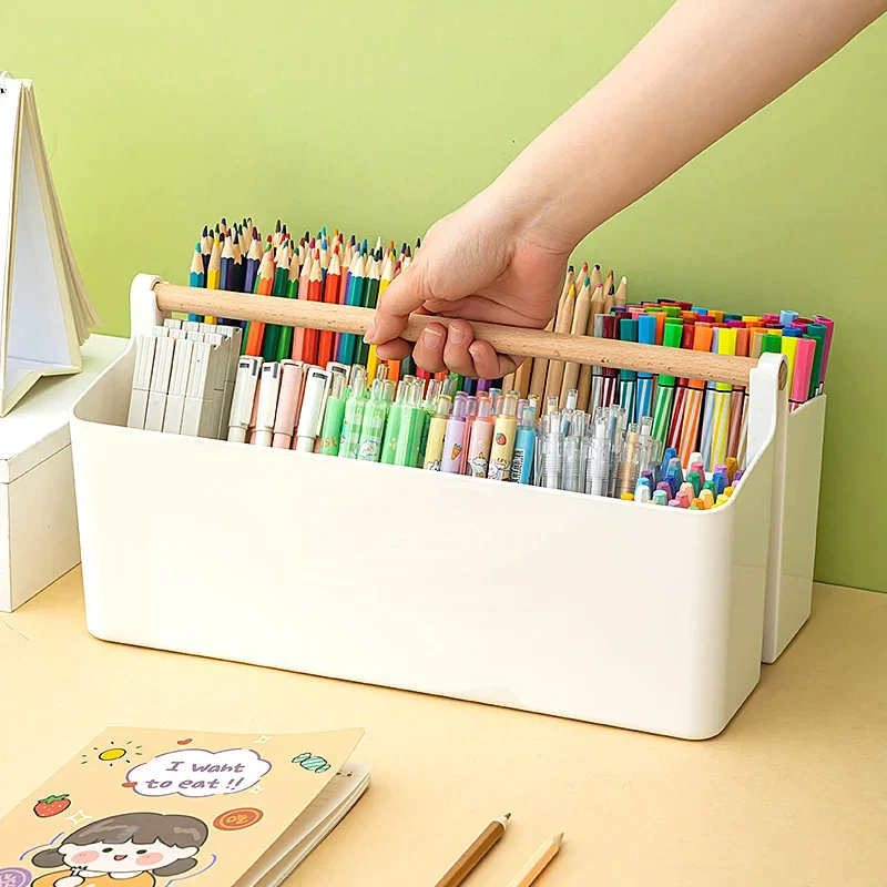 Watercolor Organizer Portable Large Capacity Brush Pencil Stationery Barrel Student Multi-function Pen Holder School Supplies pen holder stationery organizer stationery storage box pen pencil case