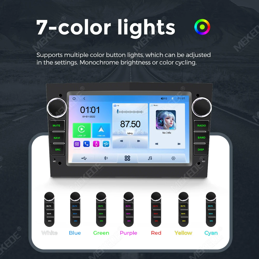 Radio para coche MEKEDE con pantalla táctil IPS de 7 pulgadas y sistema Linux para Opel Astra H G J Zafira B Corsa C D Antara Vectra Vivaro GPS RDS inalámbrico Android Auto CarPlay 2Din Autoradio 4