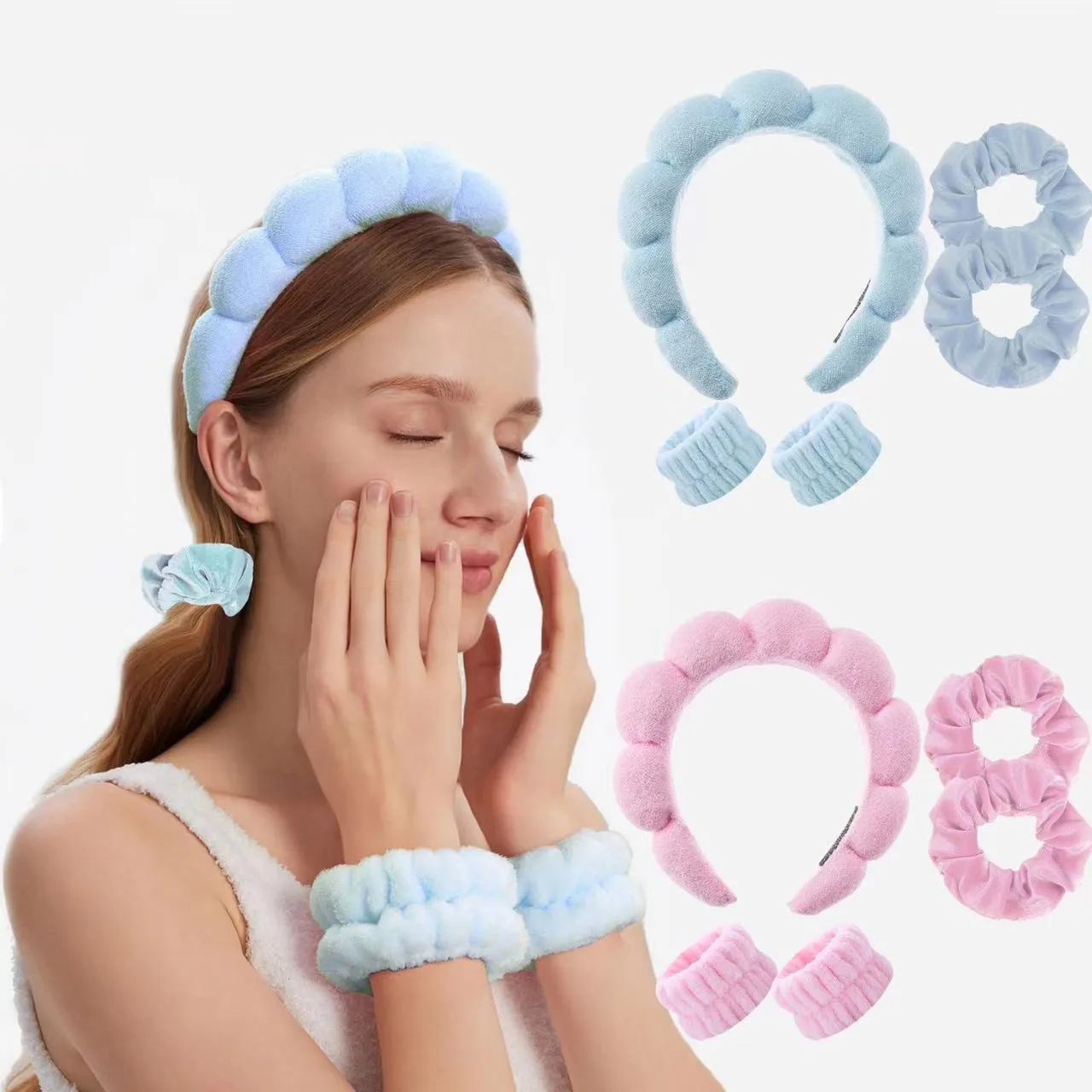 Hair Band Wash Face Shower Cloud Sponge Hair Band Makeup Removal Bubble Soft Headband Popular in Europe and America hair accessories
