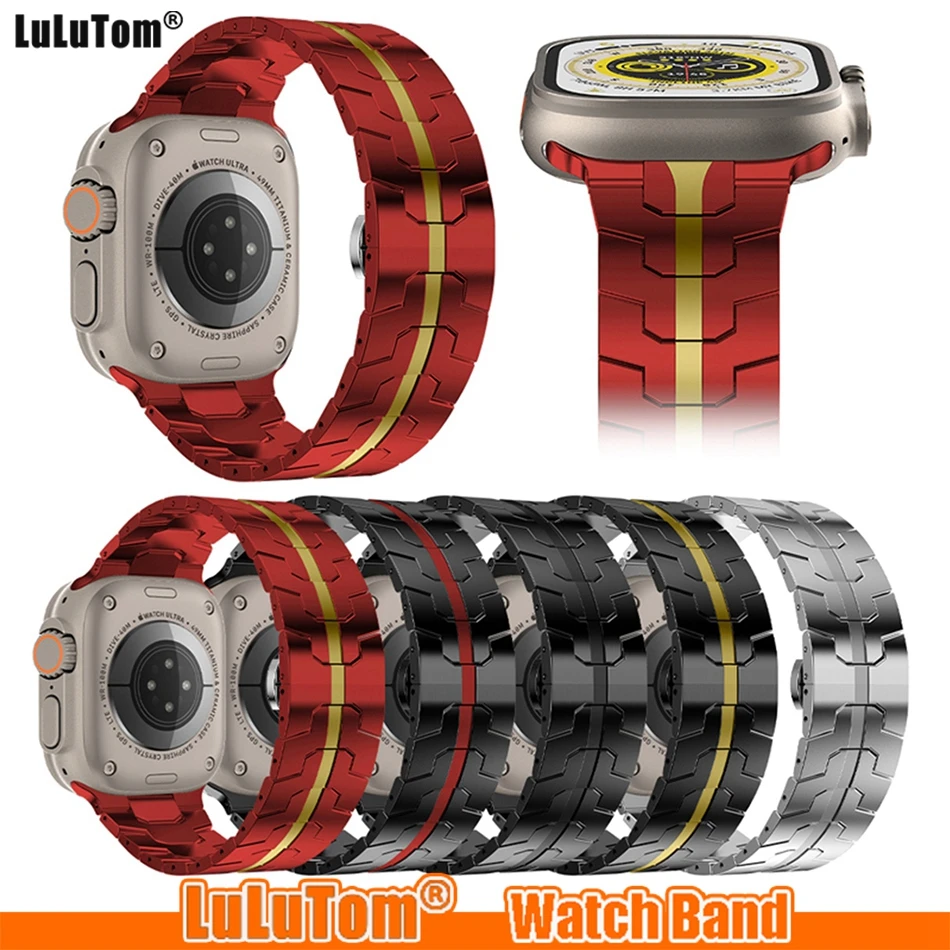 

Mechanical Style Strap For Apple Watch Band Ultra 49 38 41 40 44 45 42mm Stainless steel Bracelet IWatch Series 9 8 7 6 SE 5 4 3
