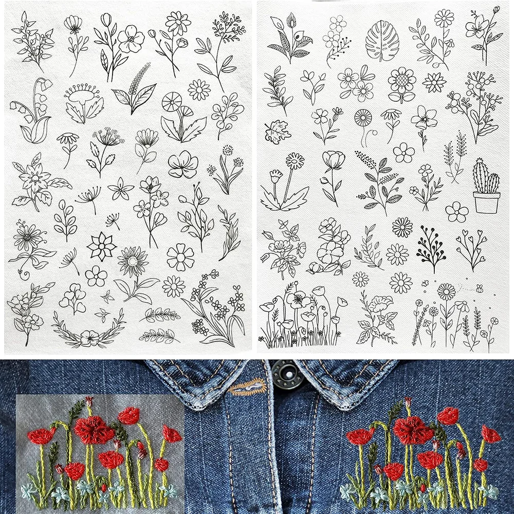Hand Embroidery Pattern Stick Water Soluble Embroidery Stabiliser Transfer Patch Paper For Clothes Backing DIY Craft Making Embroidery Paper