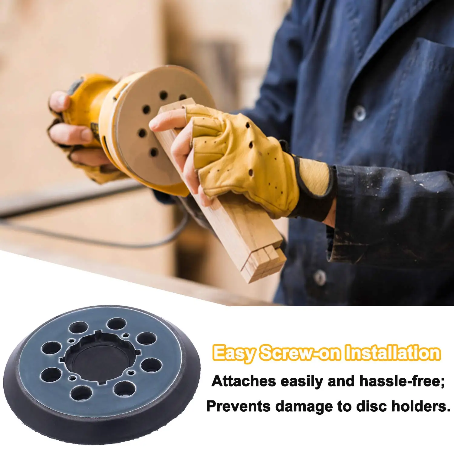 2/4/10Pc Backing Pad 5Inch Sanding Pad 8-Hole Hook and Loop Sander