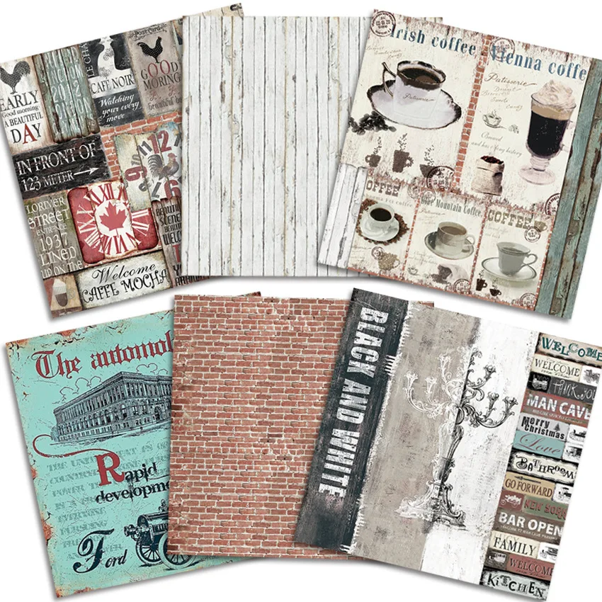 24Sheets/Set Vintage Flower Material Ppaper DIY Scrapbooking Journal Base Collage Photo Props Gift Wrapping Decoration Paper