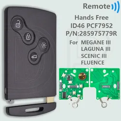 Enhanced Smart Car Remote Key with ID46 4A PCF7953M Chip - Blade NSN14 (Hands Free MEGANE)