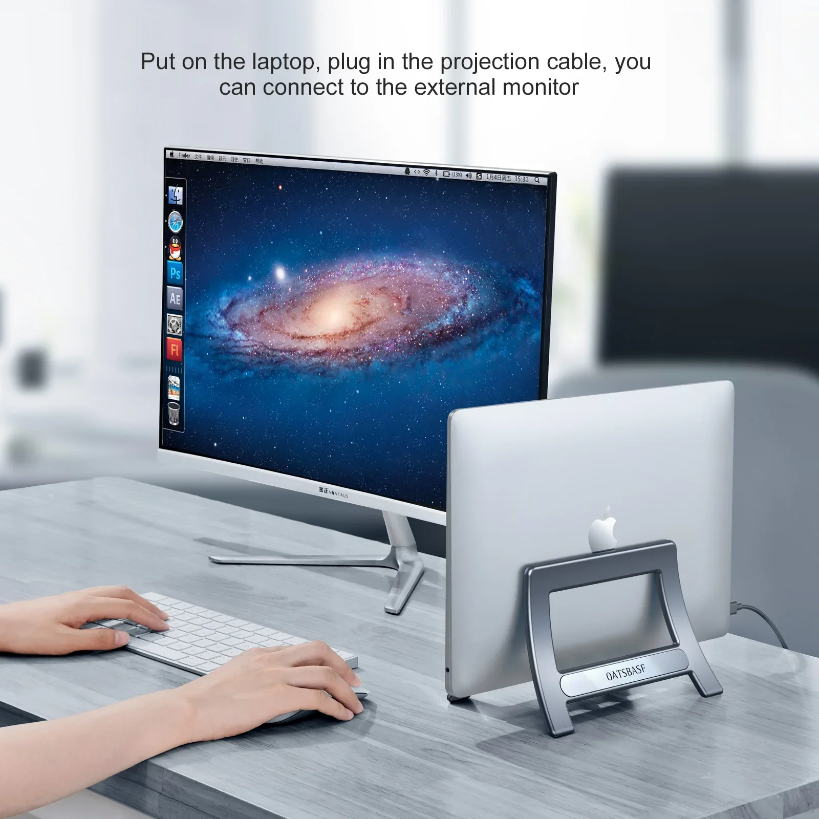 Oatsbasf Vertical Laptop Stand Adjustable Gravity Thickness Desktop Tablet Holder For MacBook Air Pro Xiaomi iPad Samsung Mount