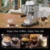 Espresso Machine 15 Bar Coffee Machine With Steam Milk Frother Stainless Steel Coffee Maker 34oz Water Tank 1350W 6