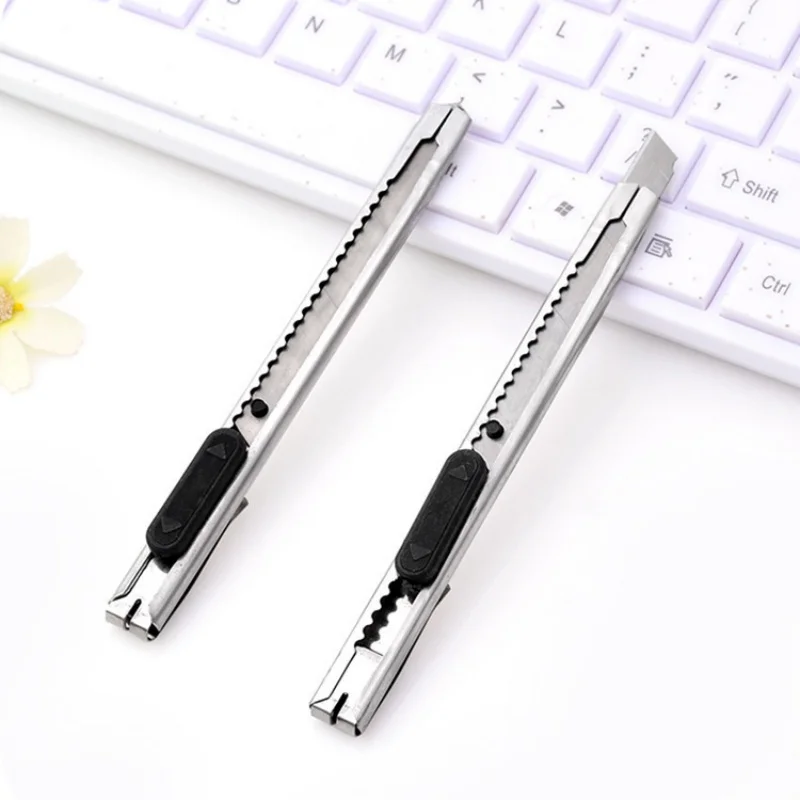 15pcs Stainless Steel Retractable Utility Knife 9mm Snap Off Blades
