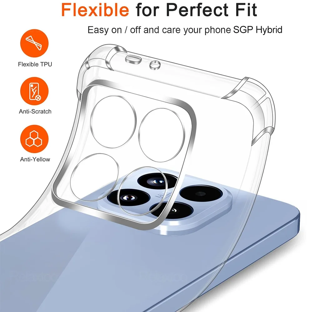 Anti-Yellow Transparent Soft Back Shockproof Clear TPU Phone Case Cover