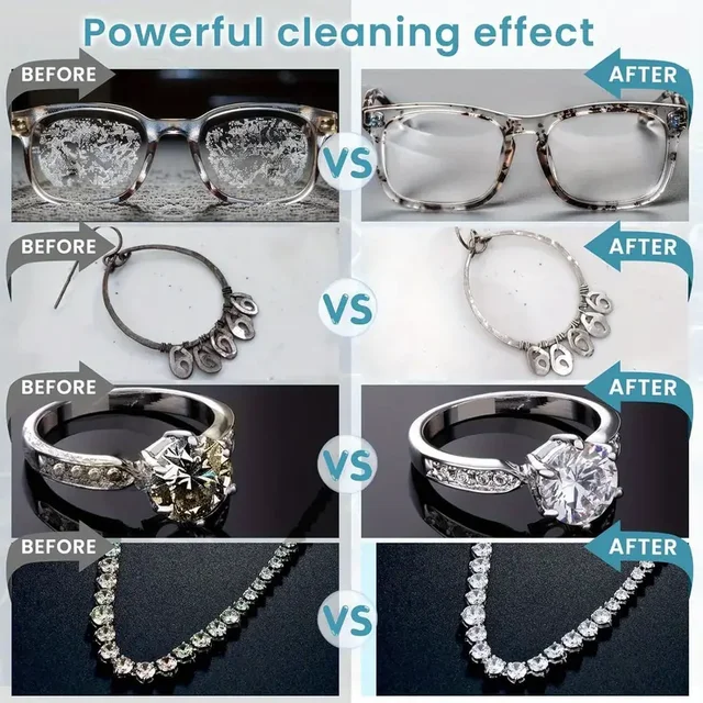 Multi functional and lightweight design tool for home travel, portable eyewear cleaner, USB charging, deep cleaning 4