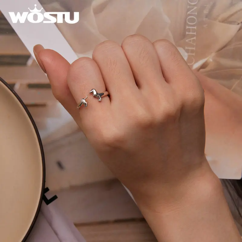 Sterling Silver Earrings 925 WOSTU Dachshund Dog Ear Studs for Women silver stud earrings,silver earrings,womens earrings