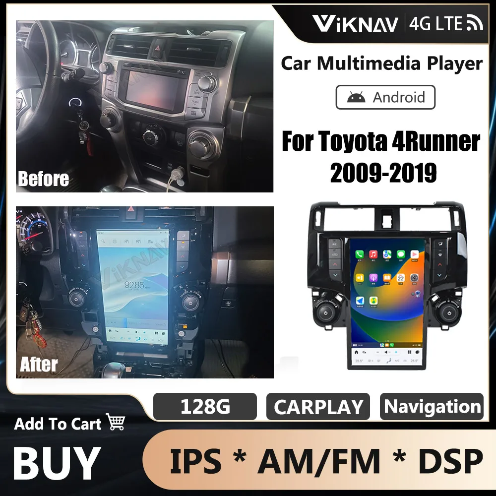 

13.6 Inch Car Stereo Radio For Toyota 4Runner 2009-2019 Android GPS Navigation Multimedia Carplay Player Head Unit stereo Google