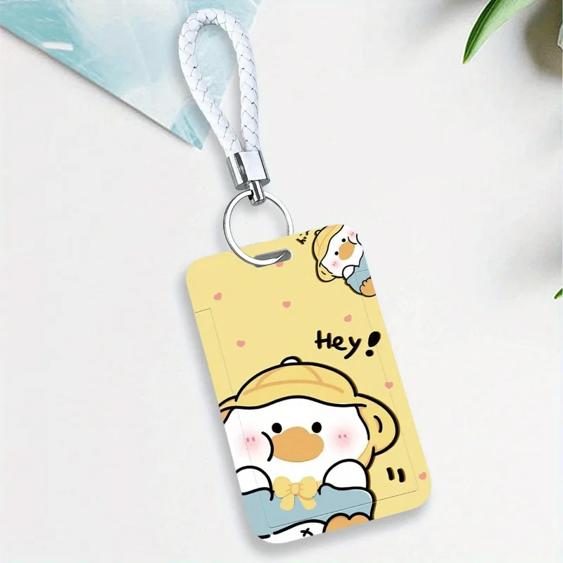 Cartoon Little Yellow Duck Card Holders Student Bus ID Card Campus Access Protection Sleeve Student Stationery