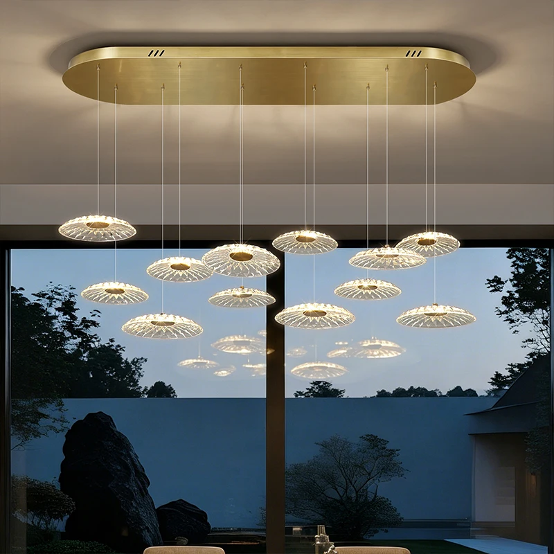 Dining room pendant light Modern villa dining room Kitchen pendant light designer glass Multi-head Hanging Lamp pendant light 4