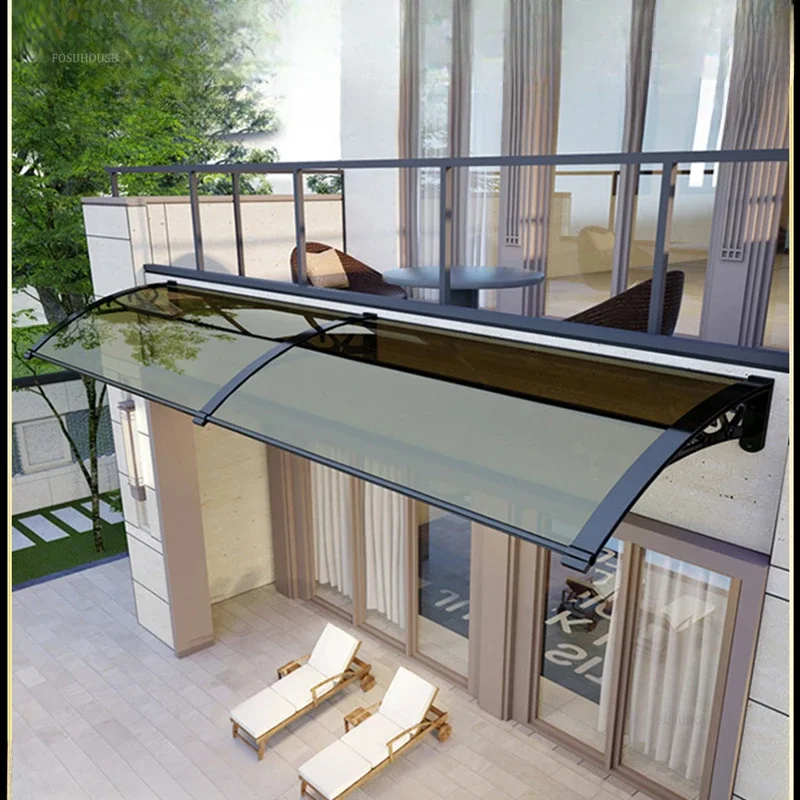 Silent Design Awning for Door Head Strong Durable Panel Rain Awnings Modern Household Aluminum Alloy Awnings for Outdoor Eaves
