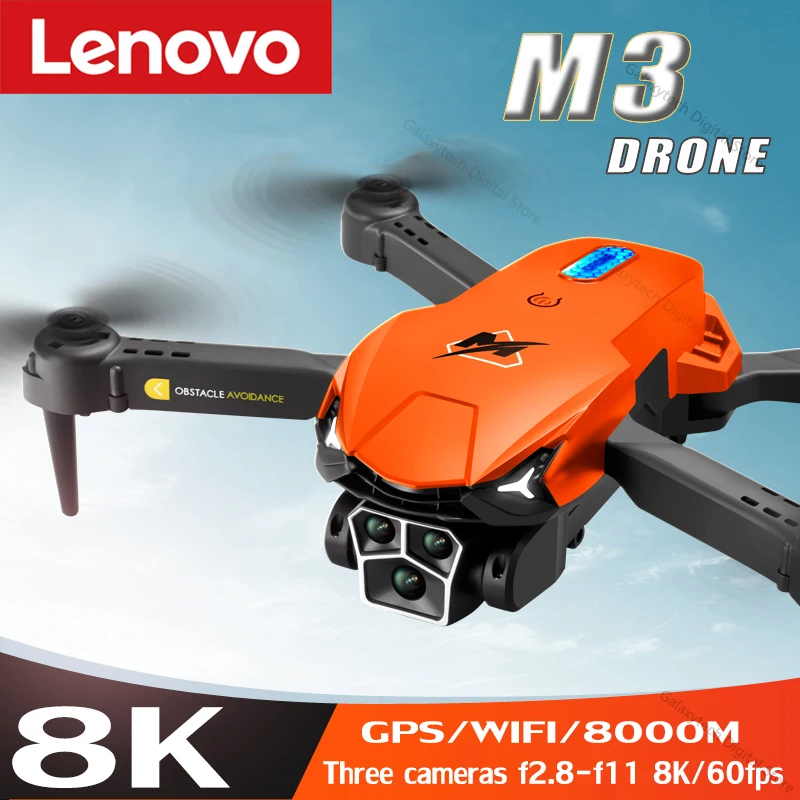 Lenovo M3 Optical Flow Positioning Drone Three-Camera 8K Aerial Photography Aircraft Four-Way Obstacle Avoidance 8000m GPS Drone