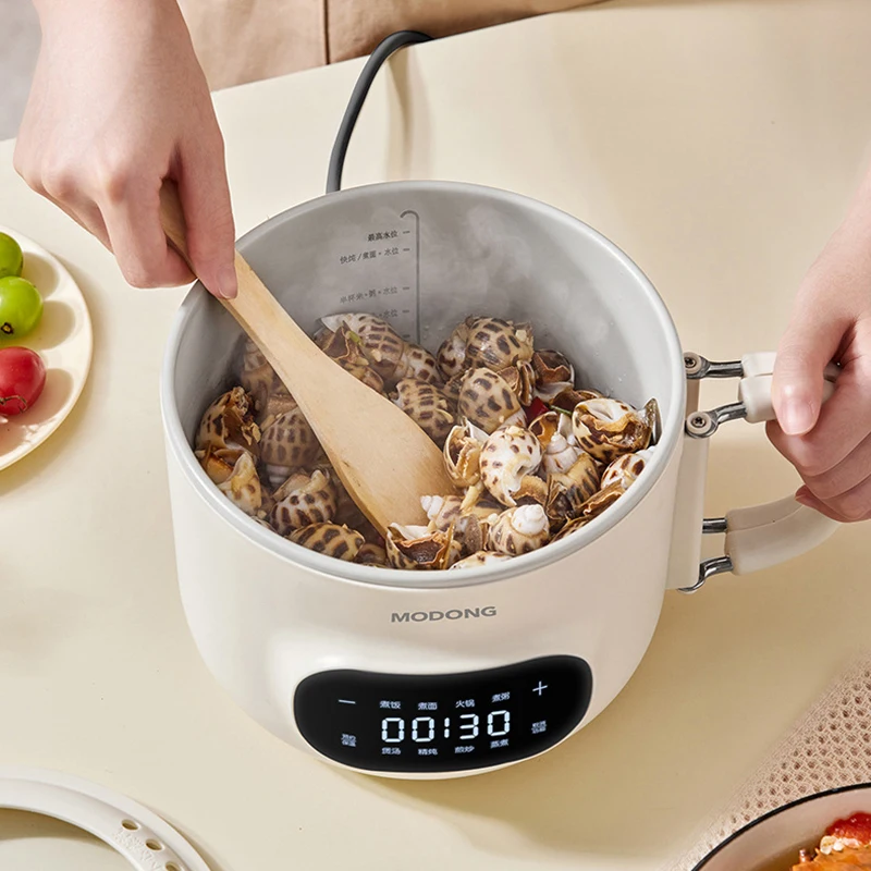 2.0L Portable Electric Cooking Pot Household Multicooker Hotpot Rice Cooker Non-stick Frying Pan Travel Electric Skillet 220V 3