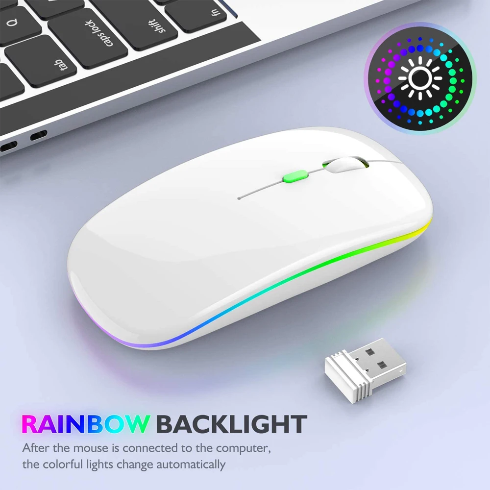 Wireless Mouse gamer USB Rechargeable Bluetooth RGB Raton inalambrico Mouse  Silent Mouse With led Backlight For Laptop PC ipad