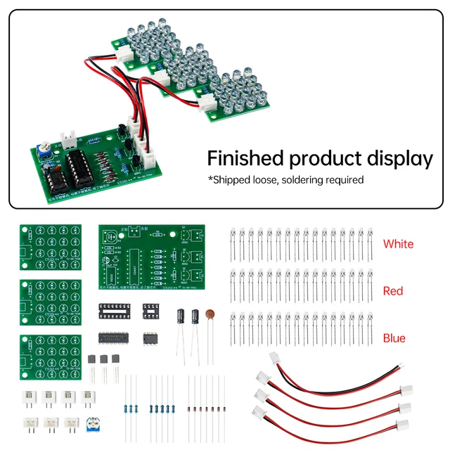 DIY Electronic Lamp Module NE555 + CD4017 Red LED Water Light DIY ...