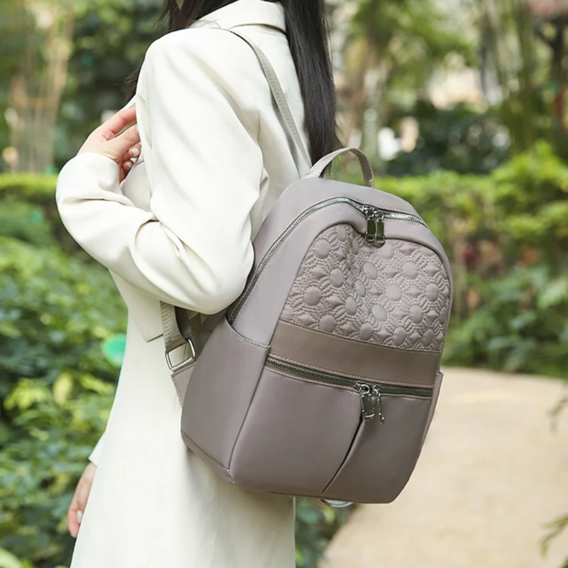 Student School Bags Solid Color Backpack Large Capacity Daypack Women Backpack