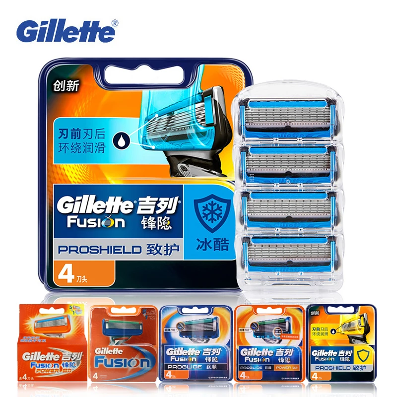 Gillette Fusion Shaving Razor Blades For Men Shavers More Smooth ProGlide Proshield Safety Razor Refills