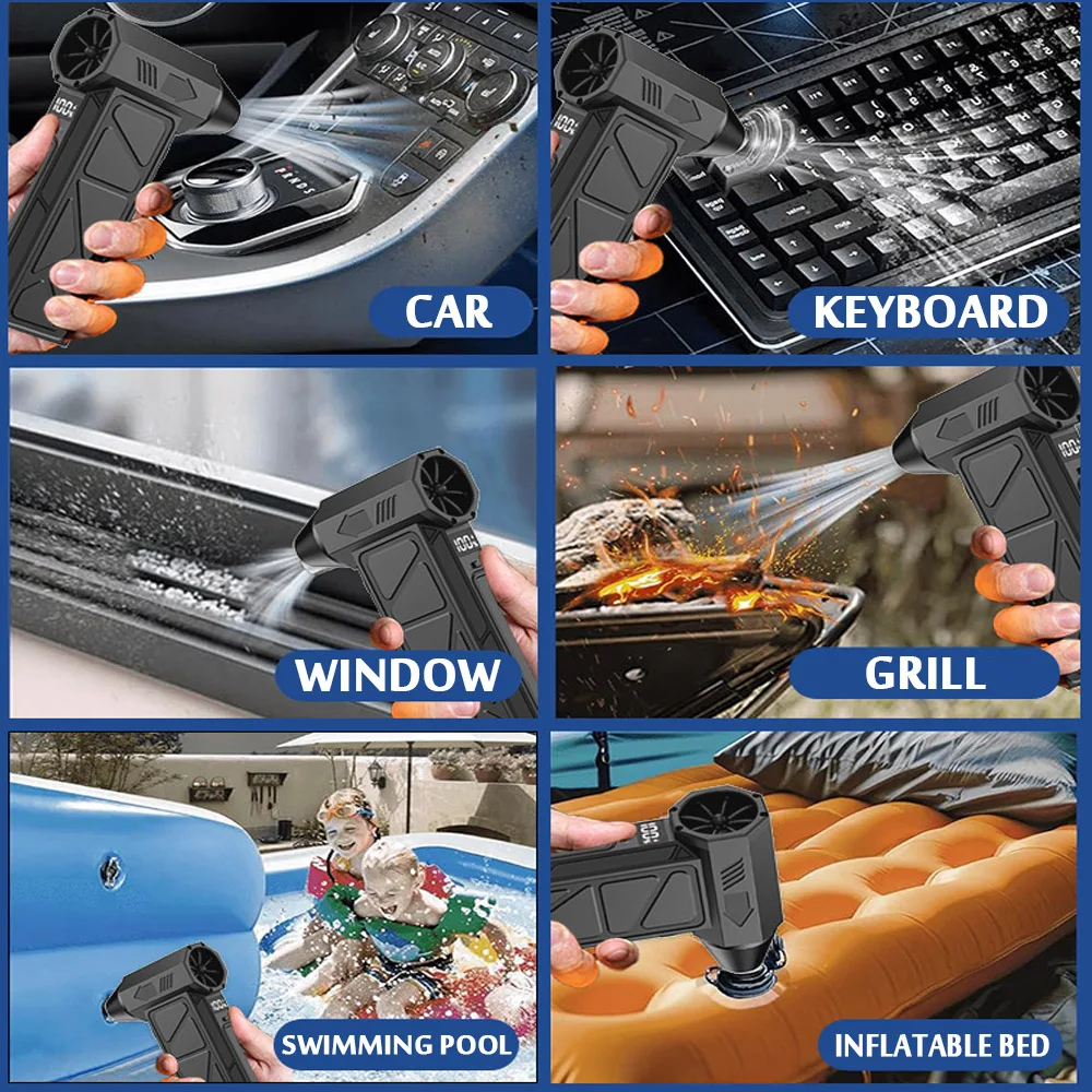 Turbo Violent Fan Air Duster Blower Handheld Duct Fan Mini Turbo Jet Fan Powerful Blower Car Electric Air Duster 4