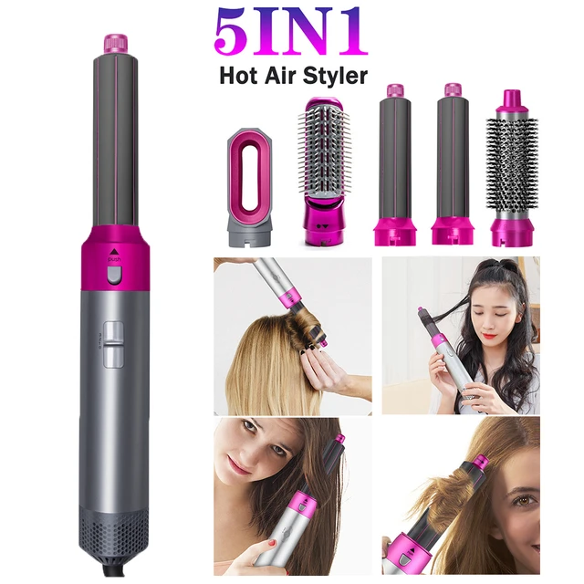 Hair Dryer 5 In 1 Electric Hair Comb Blow Dryer Brush Air Comb Curling Wand  Fast Heating Detachable Brush Styler Tool Kit - AliExpress