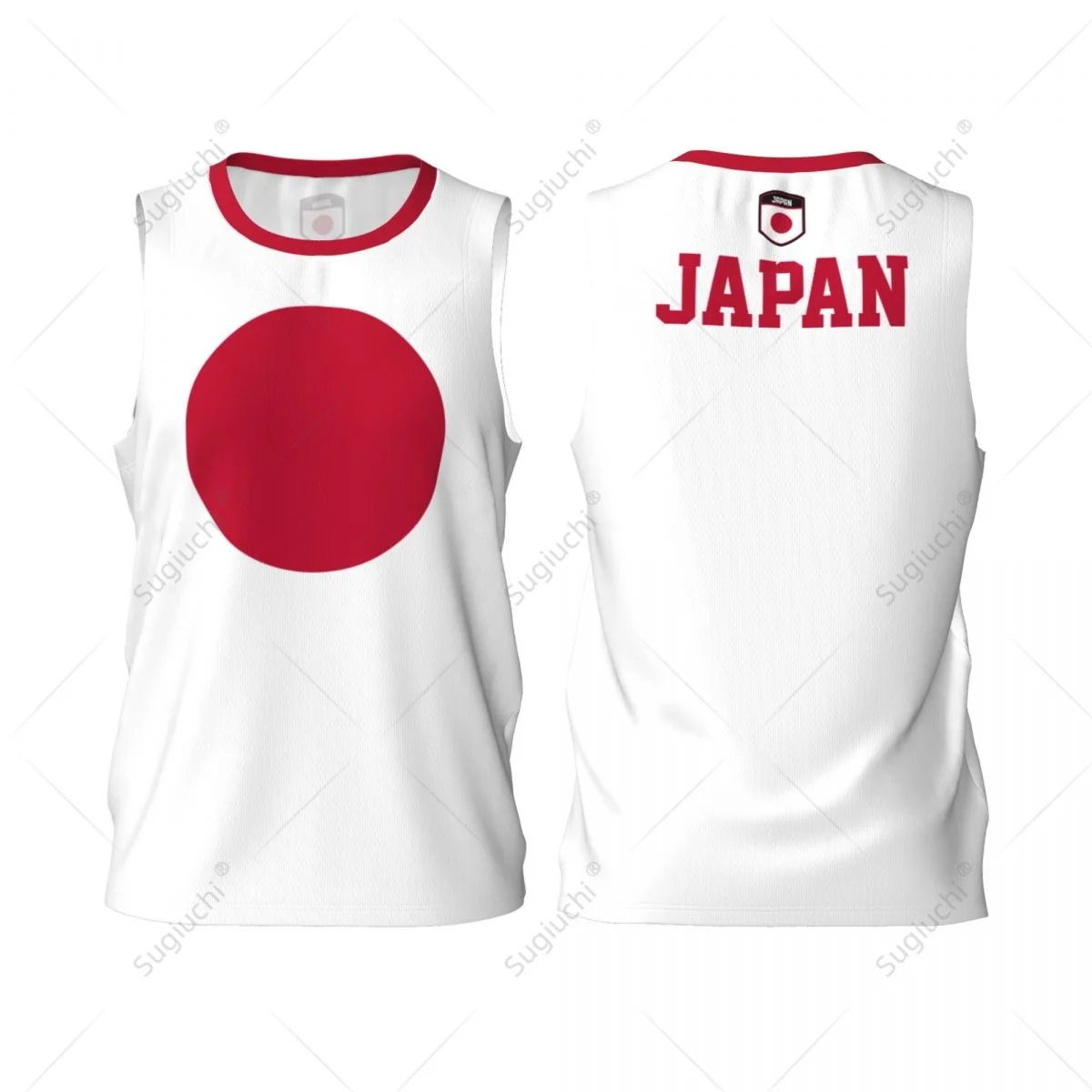 thumbnail image 1 of Camiseta deportiva de baloncesto para hombre con bandera de Japón, camiseta multifunción para correr, fitness, sin mangas, con nombre personalizado exclusivo, 1 of 4